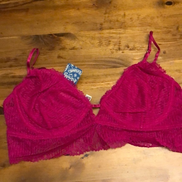 Free People Alyssa Underwire Bra Fuchsia Pink Large New - Picture 3 of 6